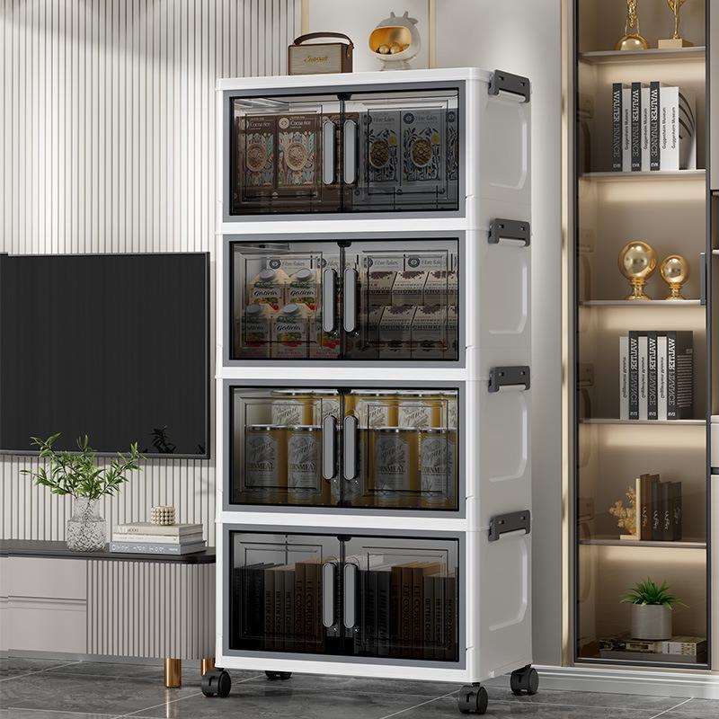 Foldable Plastic Storage Cabinet: Flip-Top Wardrobe Organizer for Clothes and Medicine