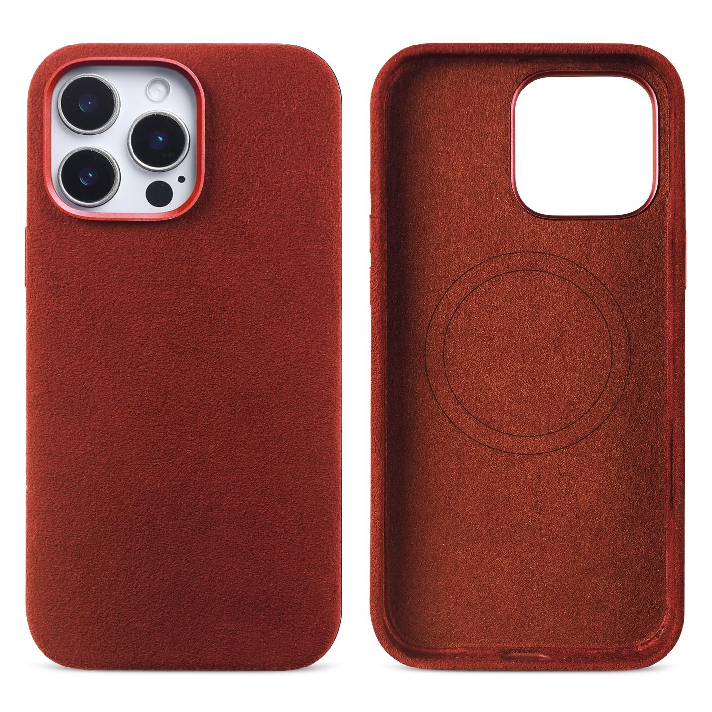 

Full Wrapped Magnetic for ALCANTARA Case for iPhone 16 Pro Max 16pro Artificial Leather Supercar Suede Phone Cases Cover Fur Leather&iPhone 16 Pro Max