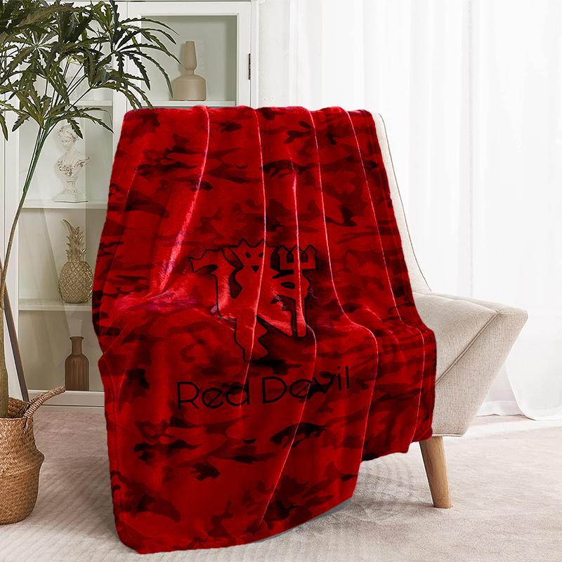 Manchester United F.C Print Blanket - Soft & Comfortable, for Bedroom, Travel, Sofa, Home Decoration - Birthday Christmas Gift for Friend