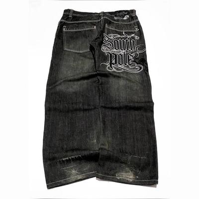 American Baggy Wide Leg Black Jeans Overszied Women Street Casual Denim Pants Couple Jeans Vintage Streetwear