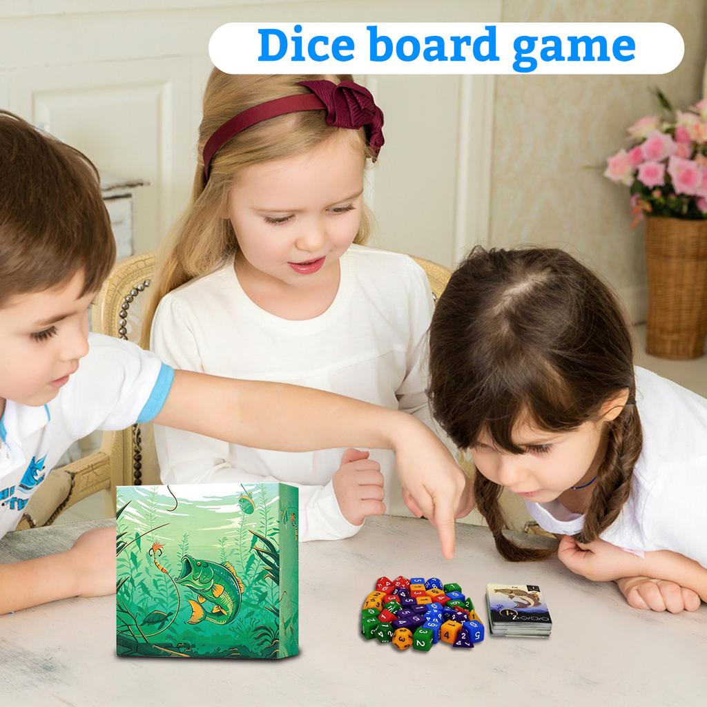 Dice Tabletop Game, Card Dice Fishing, Fishing Fun Cards, Knitting Game, With Expansion