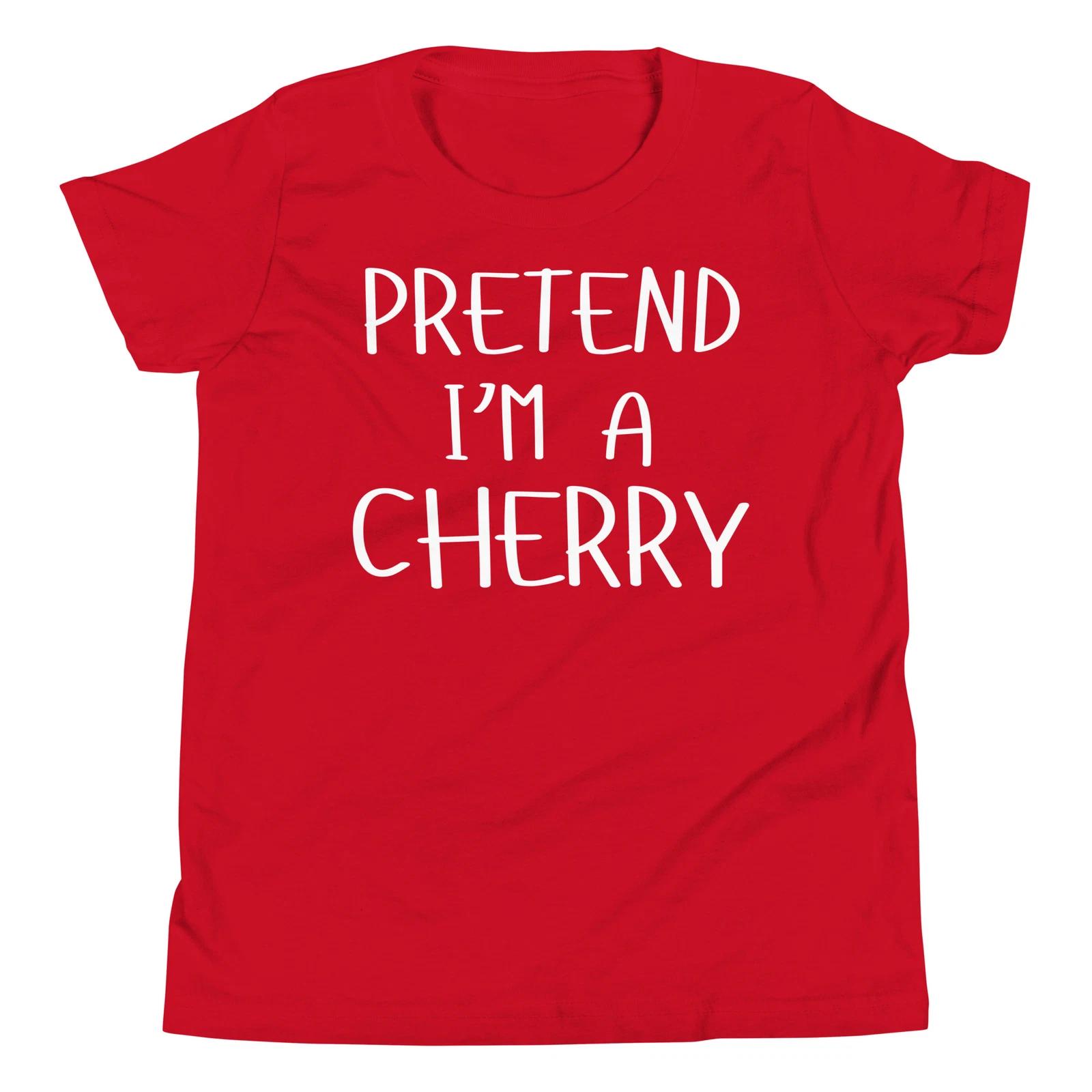 

Pretend I m a Cherry Lazy Costume Funny Halloween Party Youth T-Shirt 130