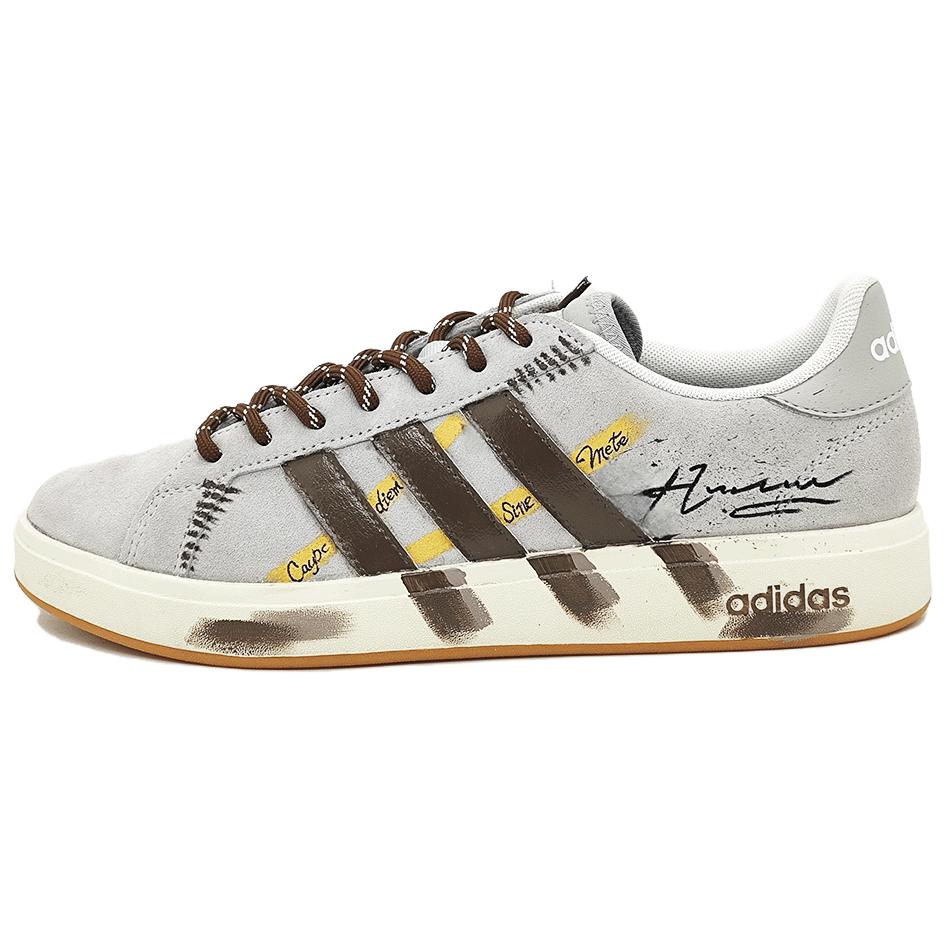 

Adidas Grand Court Base 00s Puffy Shoes Height Increasing Abrasion Resistant Low top Skateboard Shoes Unisex Gray Brown IH6185(Team770-1) 37⅓
