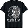 Brain Tumor Awareness Wear Gray In May Strong Warrior Cancer T-Shirt