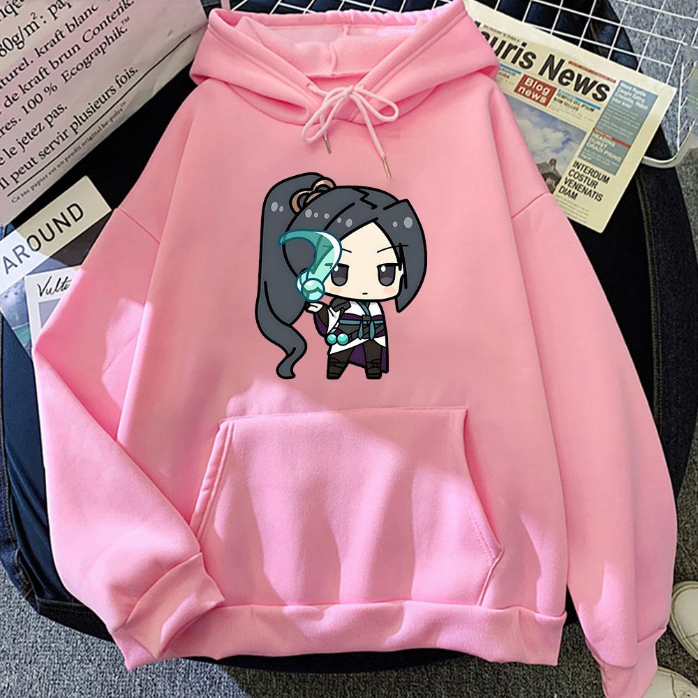 Valorant Acrylic Hoodie Cartoon Print Harajuku Kawaii Sweatshirt Anime Print Fleece Clothing Women/men Retro Cute Fashion Hoody