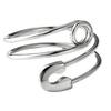 Adjustable Vintage Safety Pin Ring Distressed Finish Lightweight Alloy Jewelry For Women Men Unisex Resizable Open Bangle Designs