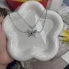 Korean Version Double-Layer Butterfly Necklace Xiaohongshu Same Niche INS Temperament Stacked Clavicle Chain Versatile Sweater Neck Chain