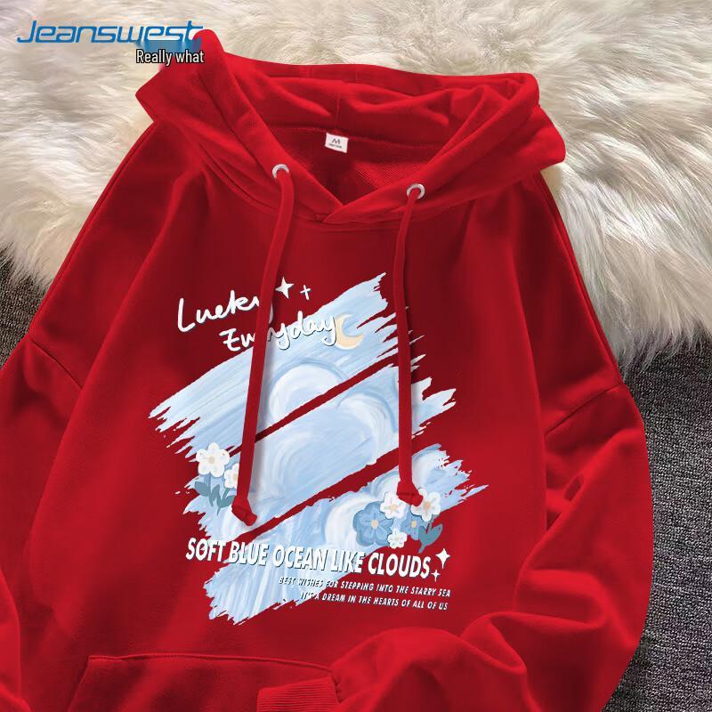 Jeanswest American Style Oversize Printed Hooded Sweatshirt