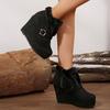 Fashion Big Size 36-43 Fashion New Round Toe Buckle Boots for Women Sexy Ankle Boots Platform Heels Sleeve Middle Barrel Banquet Suede