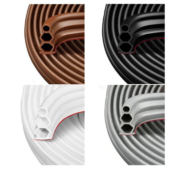 Bumper Strip Three-Layer Weatherstripping Thick Rubber Door Seal Strip Large Gaps Flexible Durable Insulation Strip