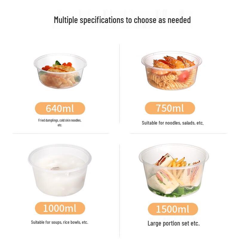 Meiliya Disposable Round Takeaway Bowls