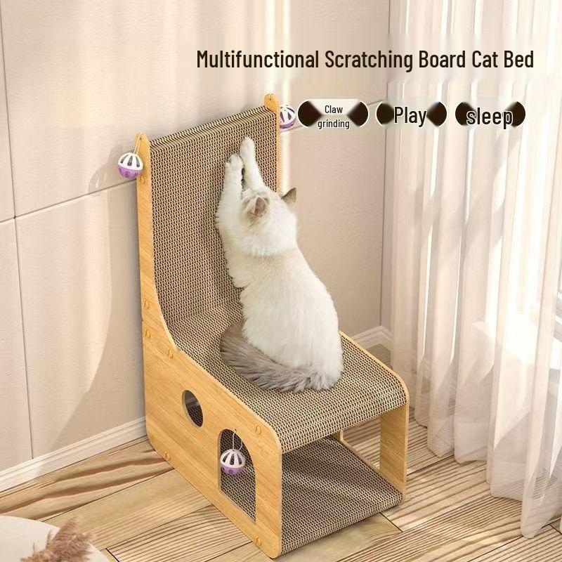 Cat Scratching Villa Sofa: Wear-Resistant, Non-Shedding, Double-Layer Corrugated Paper Cat House & Toy for All Seasons