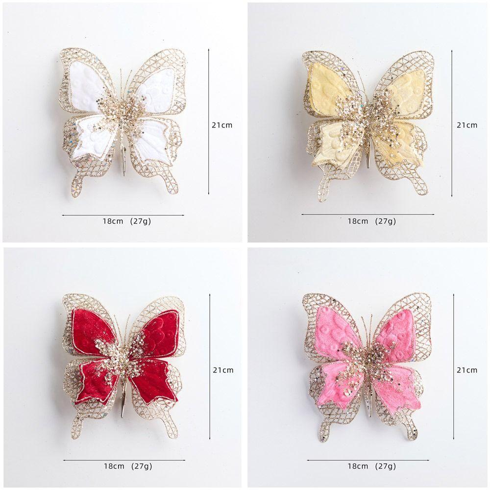 Fabric Fabric Glitter Butterfly Butterfly Hanging Decoration Christmas Tree Decoration  Festival