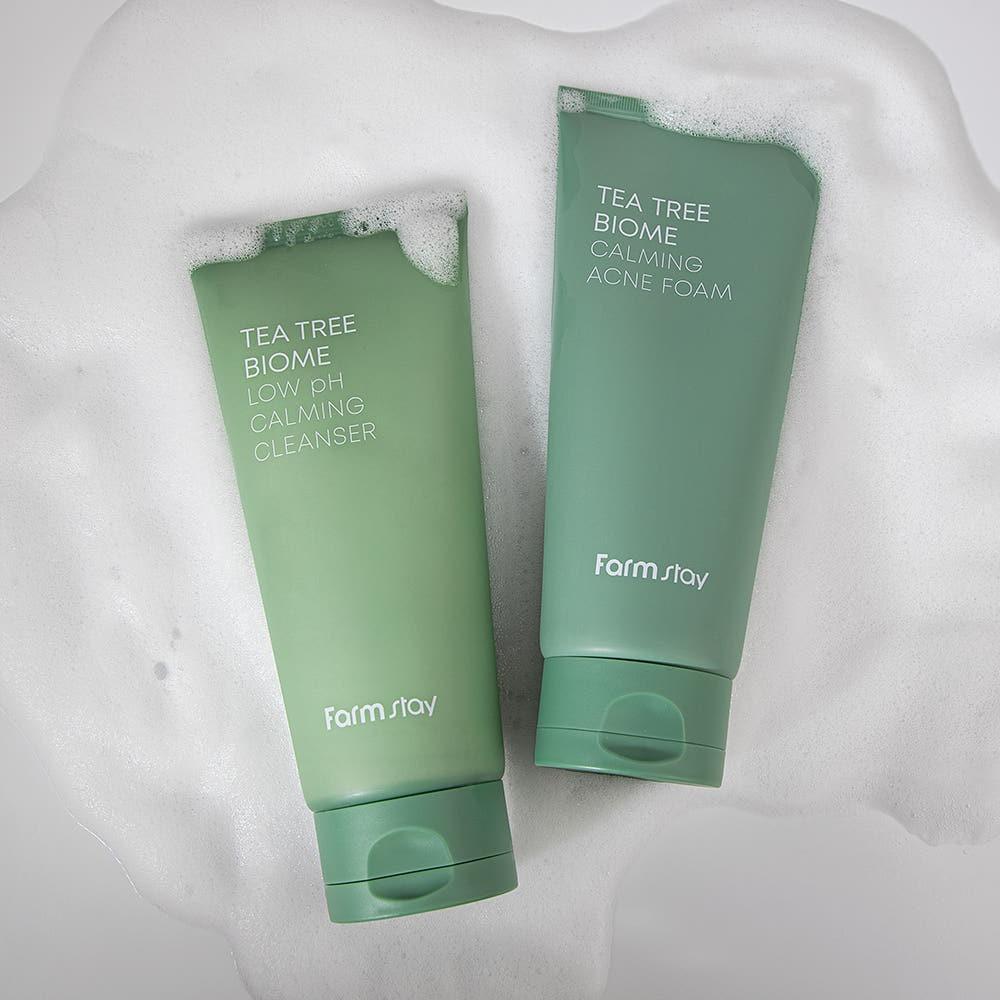 Farmstay Tea Tree Biome Calming Acne Foam Soothing Cleansing 180ml