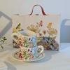 High-Value Flower Coffee Cup, Cup, One-Plate Gift Box, Girlfriend Souvenir, Housewarming, New Wedding, Literary Couple