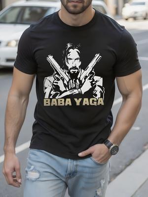 John Wick Baba Yaga Grafik T-Shirt - Kräftiger Gelber Druck Cr...
