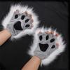 15 Colors Plush Gloves Cute Imitation Claw Cosplay Props Cat Paw Animal Tiger Cow Half Finger Gloves Anime Furry Paw Gloves