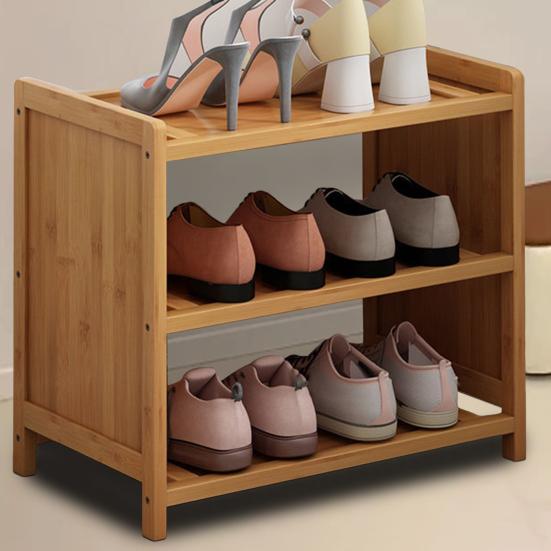 2-Tier Small Shoe Rack Organizer Smooth Edge Burr Free Easy Assembly Home Entryway Organization Shoe Stand