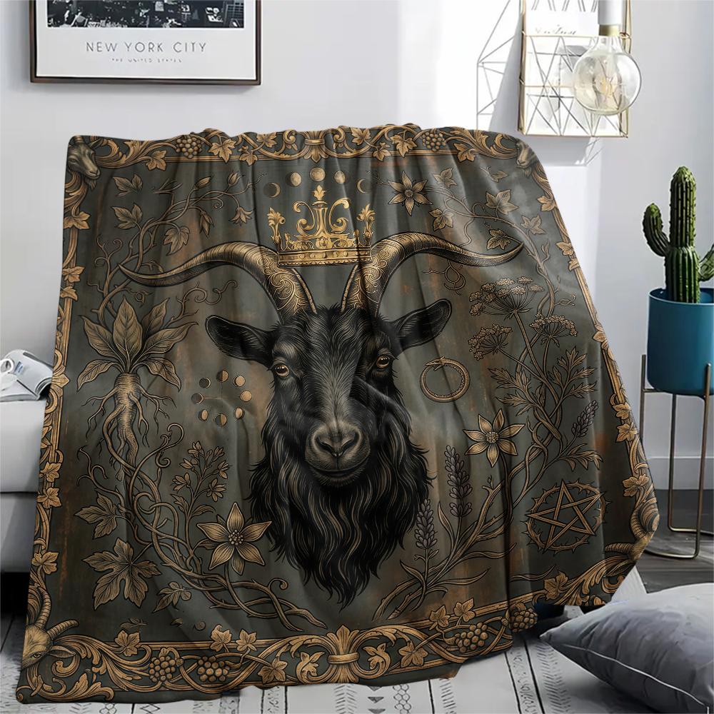 Retro Dark Gothic Animal Print Flannel Blanket High quality Comfortable for All Seasons Home Decor Warmth and Comfort Perfect for Christmas Gifts