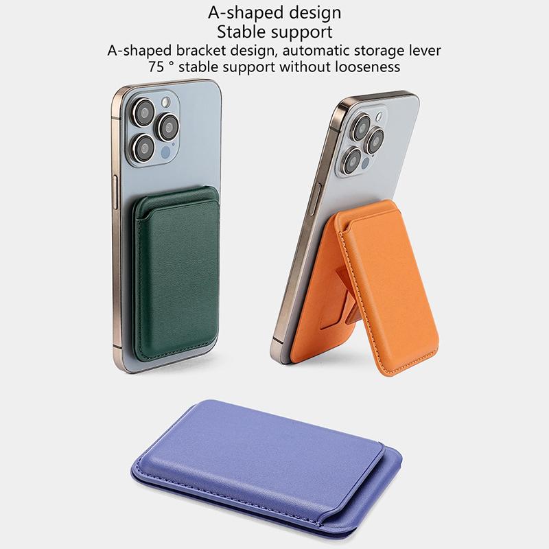 Magnetic For Magsafe Leather Wallet Card Holder For IPhone 16 15 14 13 Pro Max Hide Phone Stand Bank ID Card Holder Pocket Cover