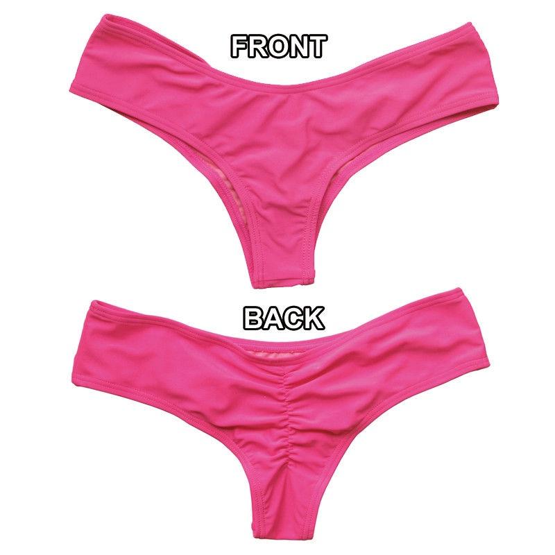 Luxurious Women Brazilian G-string Briefs With Elegant Ruffles For Beachwear