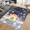 Whimsical Night Forest Carpet with Animals and Mushroom House Suitable for Use As an Anti-slip for Living Room Bedroom Sofas