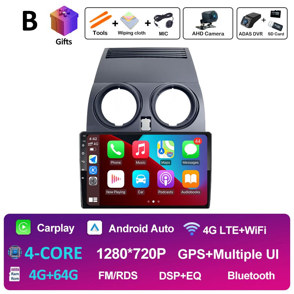 For Nissan Qashqai J10 2006 2007 2008 2009 - 2013 DSP Stereo GPS Navigation Car Video Radio Multimedia Player Bluetooth No 2 Din