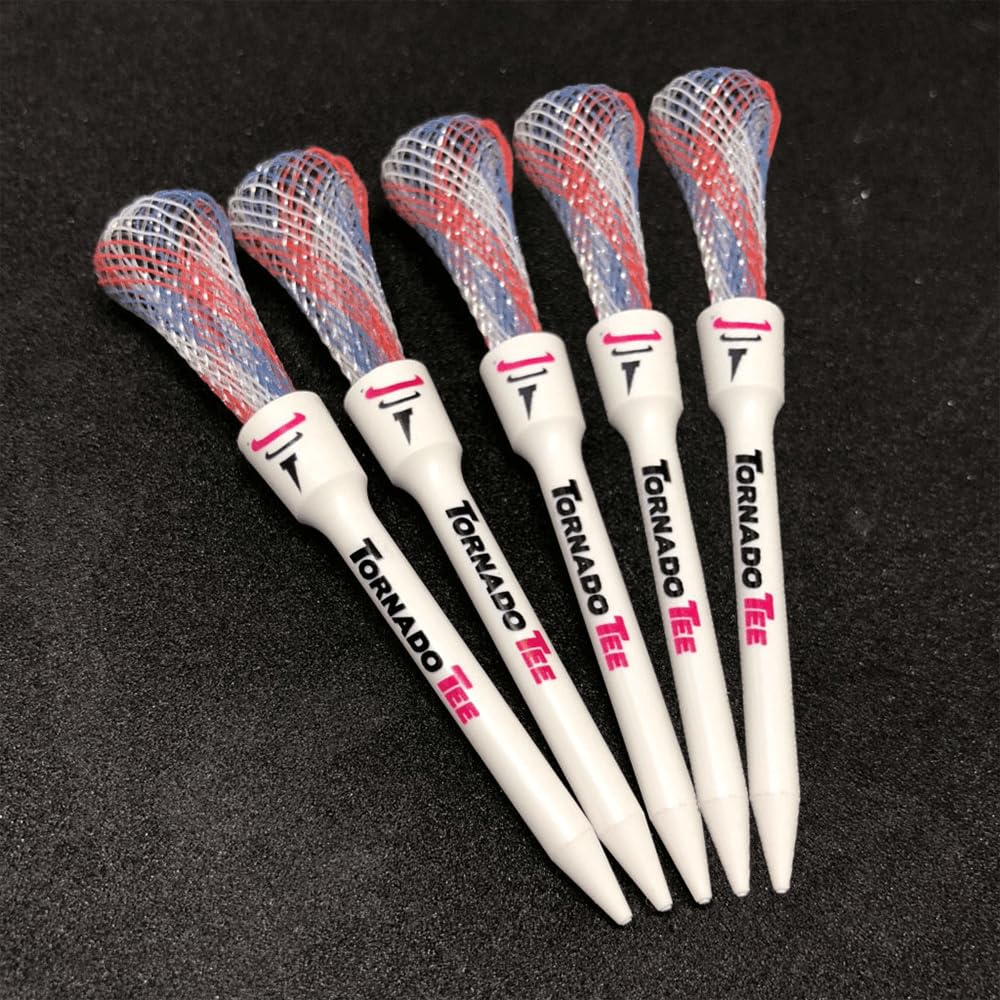 TORNADO TEE Golf Tee Drakon Red White Blue Inches 5 Pieces 3.25 (82mm) TT-325