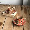 Creative Ice Crack Ceramic Cup Flower High Value Mug Light Luxury Home Office Coffee Cup Breakfast Milk Cup