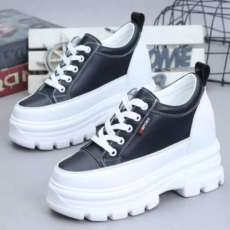 Fashion Autumn Winter Shoes Women's Thick-soled Platform White Shoes Women's Inner Height 10CM Skateboard Shoes Waterfroof Sneakers