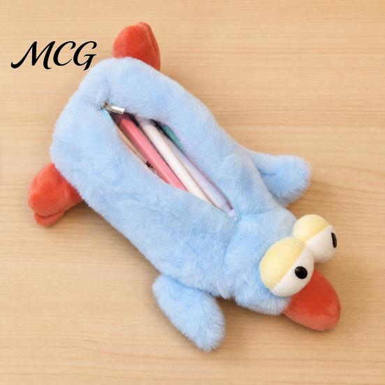 Fluffy Pencil Holder Plush Bird Case, Creative Bag, Cute Shape Shaped Case Stationery Storage Funny Expression Pen Pouch for Students And Travel