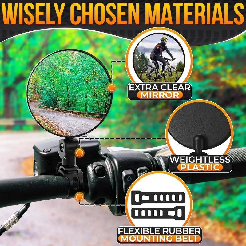 Oglindă Bicicletă Reglabilă 360 Grade Sigură Rotativă Oglindă Ghidon Oglindă Bicicletă Ciclism Unghi Convex Oglindă Siguranță