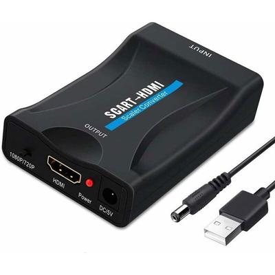 SCART To HDMI Adapter - PZCC - 720p/1080p - Plug and Play - ABS - Black