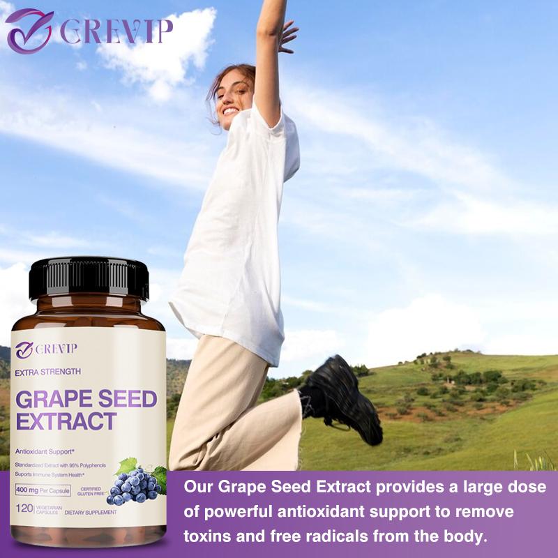 GREVIP High-Efficiency Grape Seed Extract, All-Natural Formula, Antioxidant and Heart-Protecting