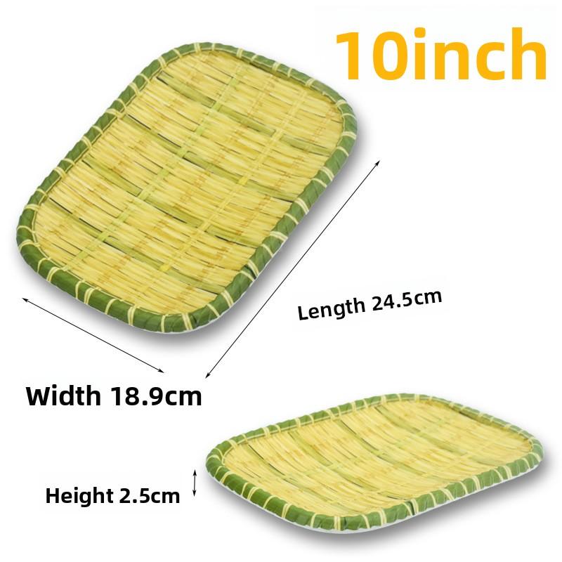 Restaurant Imitation Bamboo Weaving Hot Pot Vegetable Plate Melamine Green Barbecue Plate Multiple Styles Vegetable Fruit Tray