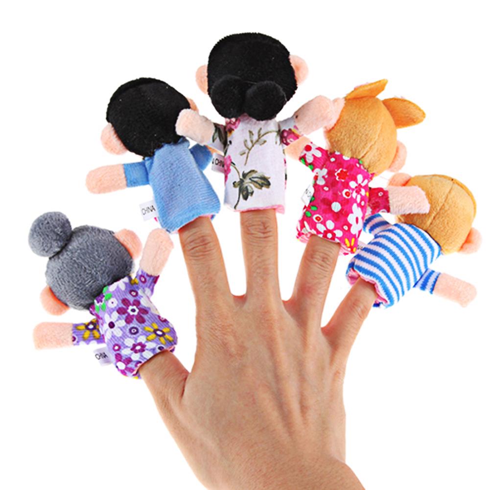 6pcs Finger Dolls Toys Cartoon Plush Cloth Family Finger Dolls Party Props Parent-Child Interaction for Boys Girls Holiday Gifts