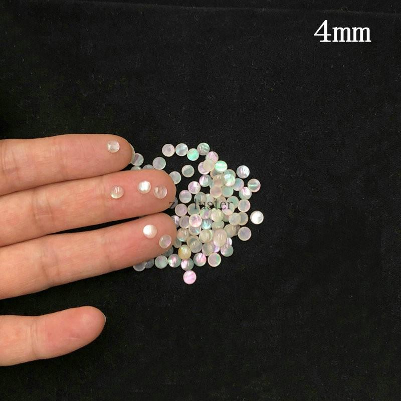 Iridescent Round Nail Art Stickers: 4-8mm Glitter Ornaments for DIY Jewelry & Crafts