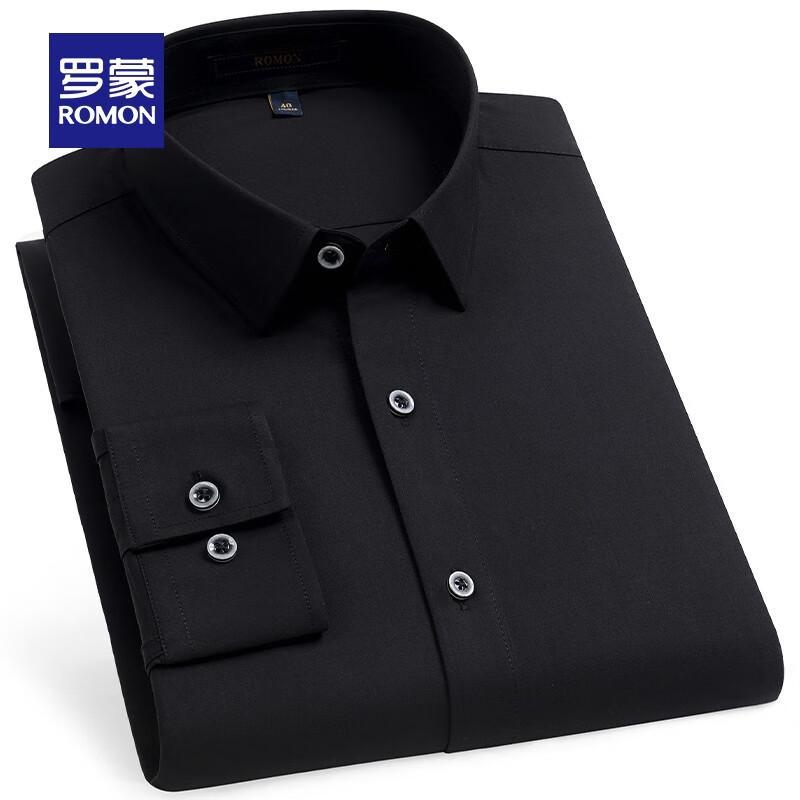 ROMON Men s Silk Blend Formal Long Sleeve Shirt 39