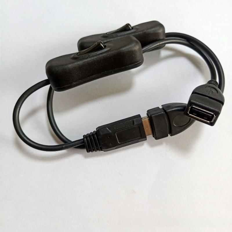 Usb Male To Dual Female Extension Cable With Independent Switch One To Two Usb Power Cord For Led Light Fan Device Power Supply