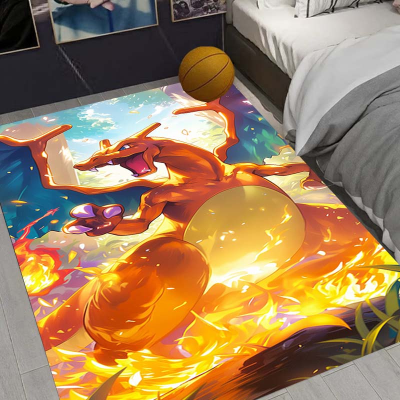 Charizard Charmander Pokemon Living Room Non-Slip Area Rug Soft Carpet for Bedroom Kids Playroom Sofa,Home Decor Doormat Gift-22
