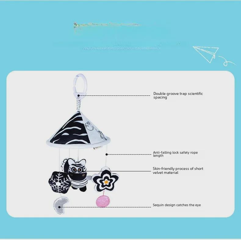 Aipinqi Schwarzweiß Hängendes Auto- & Babybett Windspiel Spielzeug für Früherziehung