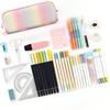 Large Capacity Pencil Case 3 Compartment Pouch Pen Bag for School Teen Girl Boy Men Women,Rainbow
