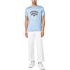 Emporio Armani Ss23 Round Neck Letter Logo Embroidered Short Sleeve T-Shirt Men Tops Blue 3R1TBF-1JUVZ-0708