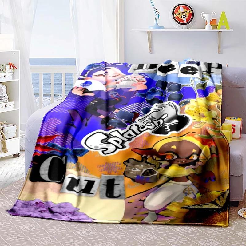 

3D Game, Splatoon, Fashion Cute Cartoon Soft Plush Blanket, Flannel Blanket Game Player Bedroom Bed Sofa Nap Blanket grinch 75x90cm