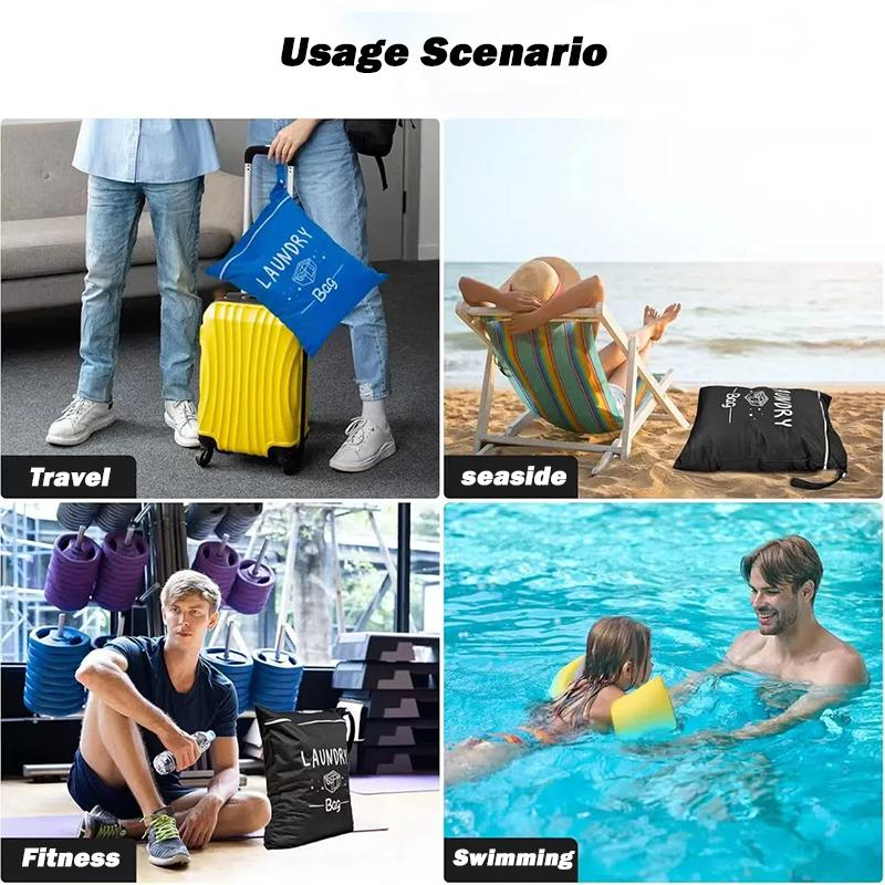 Portable Dirty Clothes Storage Bag Laundry Bags Oxford Waterproof Storage Pouch For Swimming Fitness Beach Clothes Organizer Bag