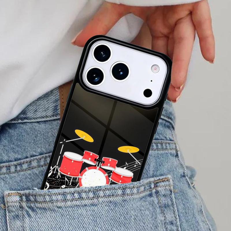 Musical Instrument Drum Phone Case for iPhone 17ProMax 12 13 14 15 16e 17 Pro Max Plus Air Cover