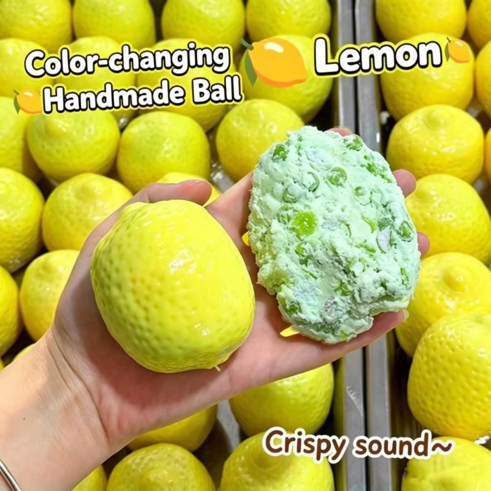 Handmade Lemon Stress Ball Color Changing Crunchy Squishy Fidget Ball Pinch Le Office