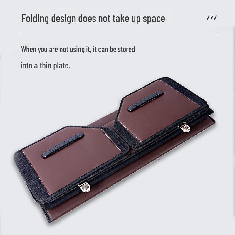Leather Car Trunk Storage Box with Logo - Multifunctional Folding Organizer