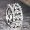 Huitan Luxurious Finger Rings for Women with Dazzling Cubic Zirconia Fashion Gorgeous  for Wedding Chic Noble Accessories