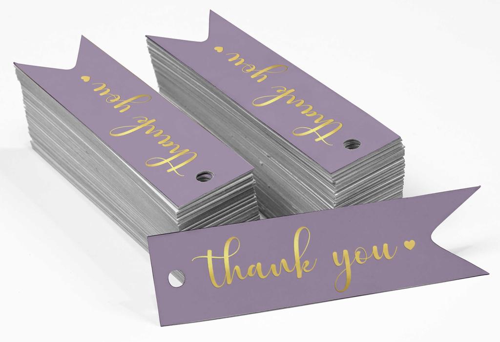 Inkdotpot Pack Of 100 Real Gold Foil Paper Tags Thank You Bridal Shower Favor Hang